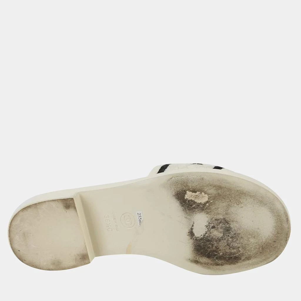 Chanel Chanel Ivory Logo Embroidered Mule Slippers Size 38.5 4