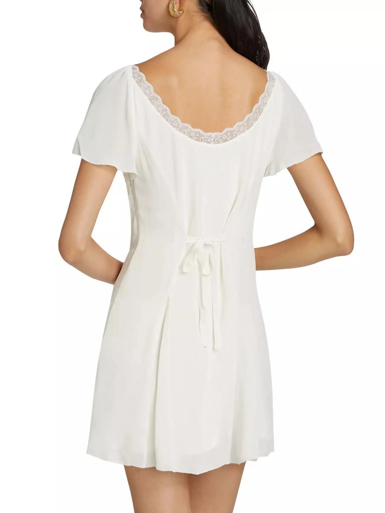 Reformation Malena Organic Cotton-Blend Flutter-Sleeve Minidress 5