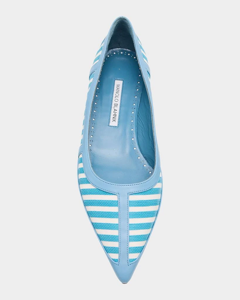 Manolo Blahnik Bicolor Stripe Ballerina Flats 3