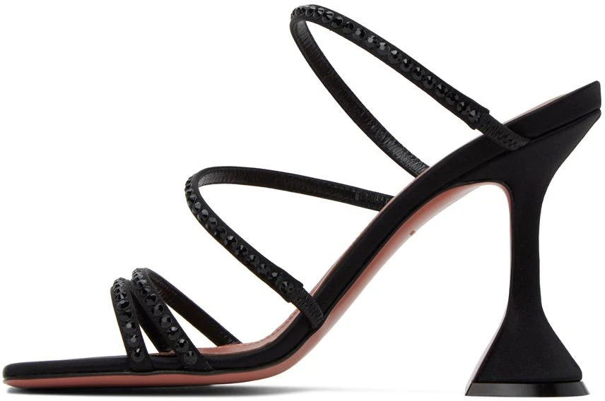 Amina Muaddi Black Naima Crystal Heeled Sandals 3
