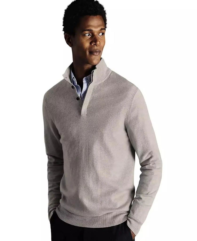 Shop Men's Merino/Cashmere Button Neck Sweater on Sale at