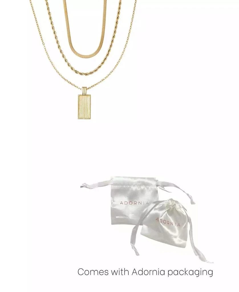 ADORNIA Tarnish Resistant Gold Dog Tag 3-Piece Necklace Set 2