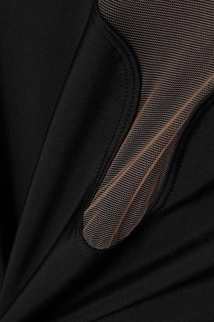 Mugler Tulle-paneled stretch-knit bodysuit 4
