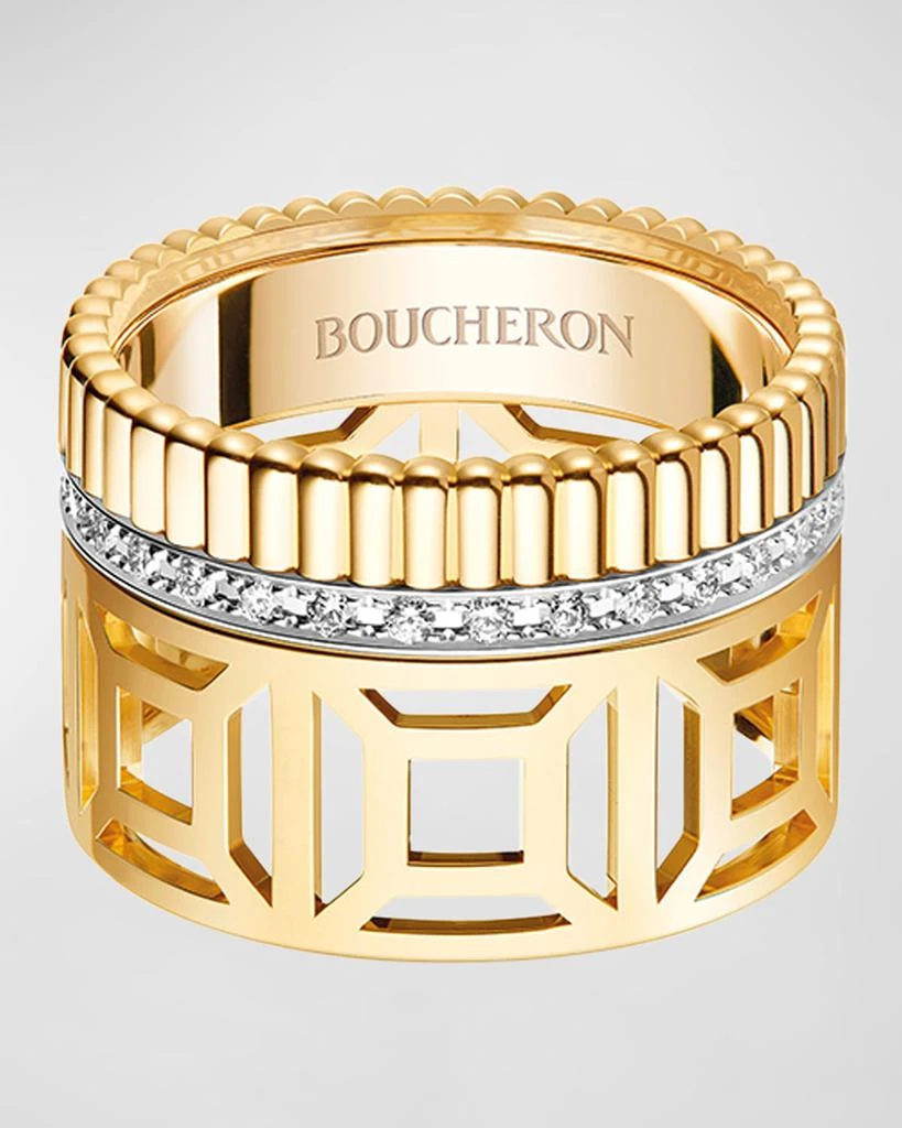 Boucheron Quatre 18K Yellow Gold Radiant Openwork Ring 1