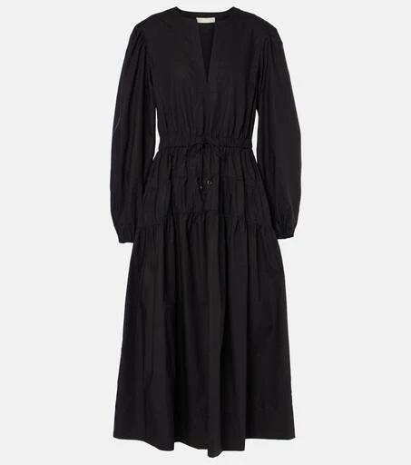 Ulla Johnson Aurelie pleated cotton midi dress 1