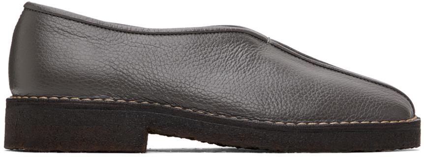 LEMAIRE SSENSE Exclusive Gray Piped Crepe Loafers