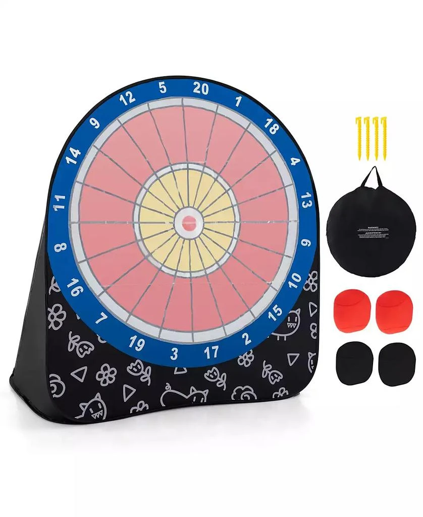 GOUUN Large Dart Board for Kids with 4 Kick Balls 9