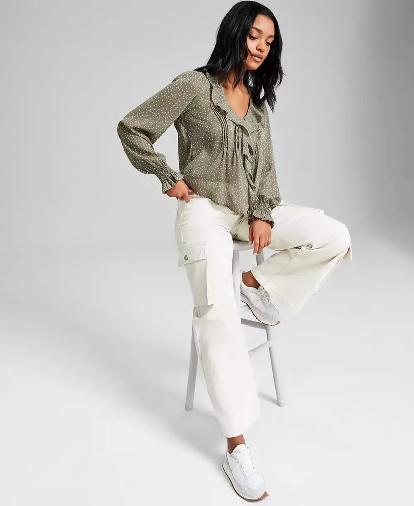 And Now This Women's Ruffle Front Long-Sleeve  Blouse, Exclusively at Macy's 2