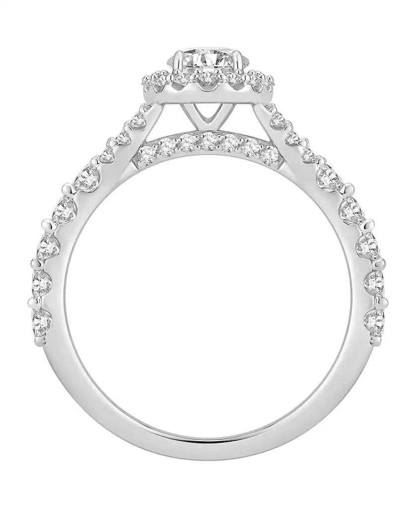 GIA Certified Diamonds Oval Halo Engagement Ring (1-1/2 ct. t.w.) in 14k White Gold 3