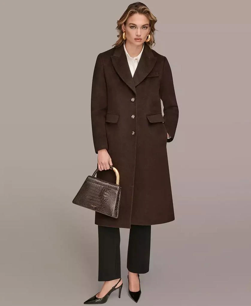 Donna Karan Women
s Single-Breasted Stitch Trimmed Coat 9