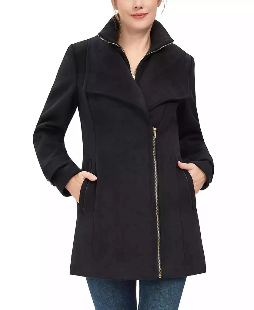 kimi + kai Women
s Kinsley Wool Blend Zip Front Walking Coat