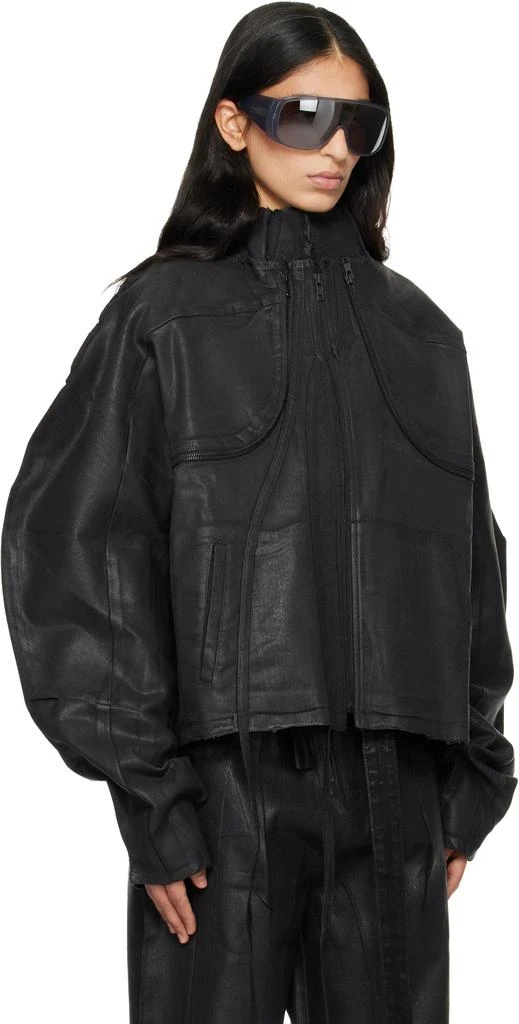 Ottolinger Black Glazed Denim Zip Jacket 2