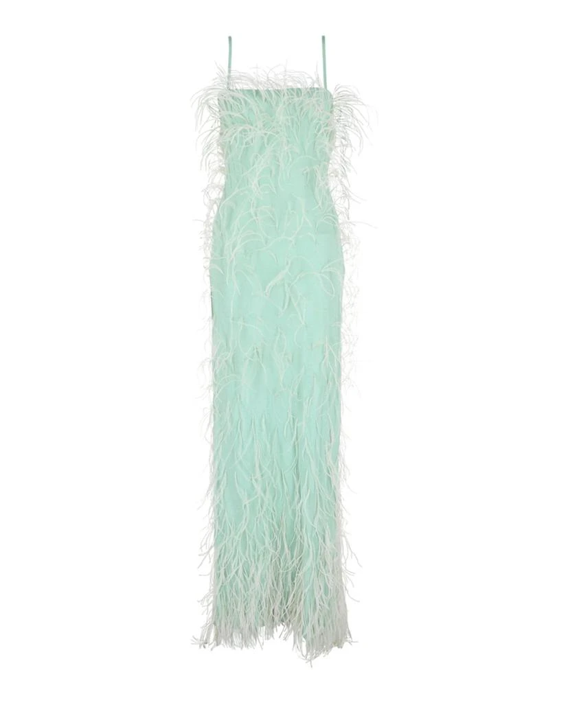 sachin and babi light blue dress Halter Asymmetrical Two-Tone Sparkly Feather Mermaid Prom Dress main image 0