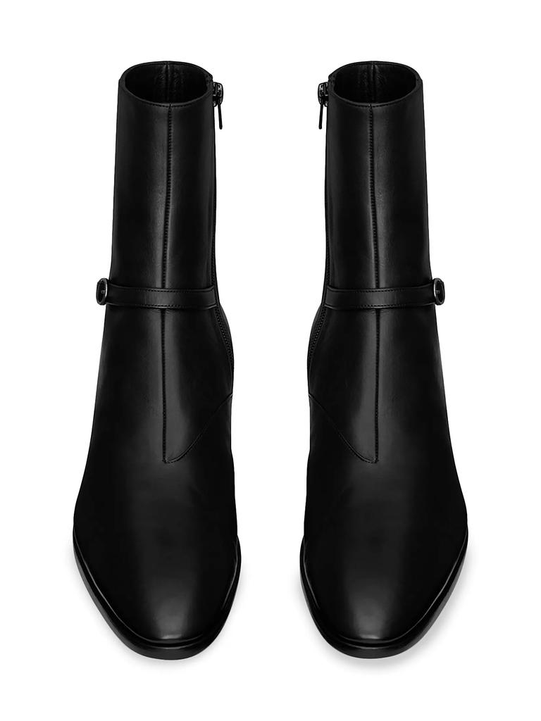 【SAINT LAURENT】 VLAD ジップブーツ スムースレザー Saint Laurent《VLAD ジップブーツ》スムースレザー BLACK 直営