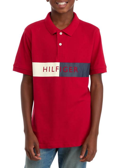 Tommy Hilfiger Hilfiger Boys 8 20 Split Stripe Polo Shirt