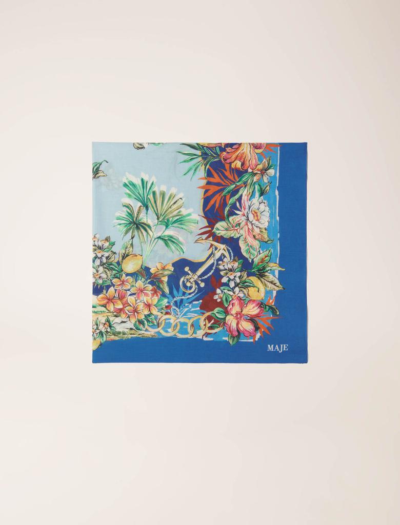 Maje Maje Woman's cotton 90x90cm square in cotton print for Spring/Summer