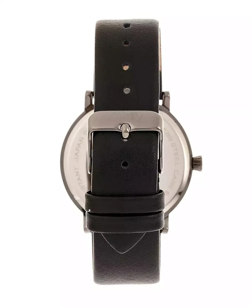 Simplify Quartz The 6200 Black Dial, Genuine Gunmetal Leather Watch 39mm 2