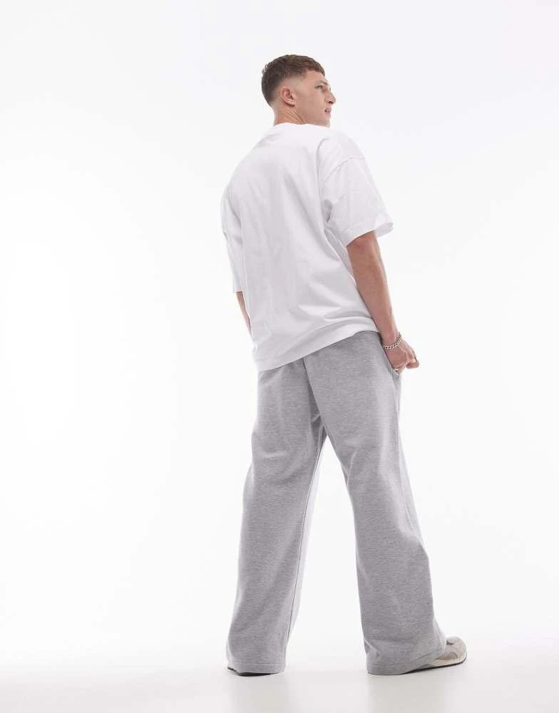Topman Topman baggy leg jogger in grey marl 3