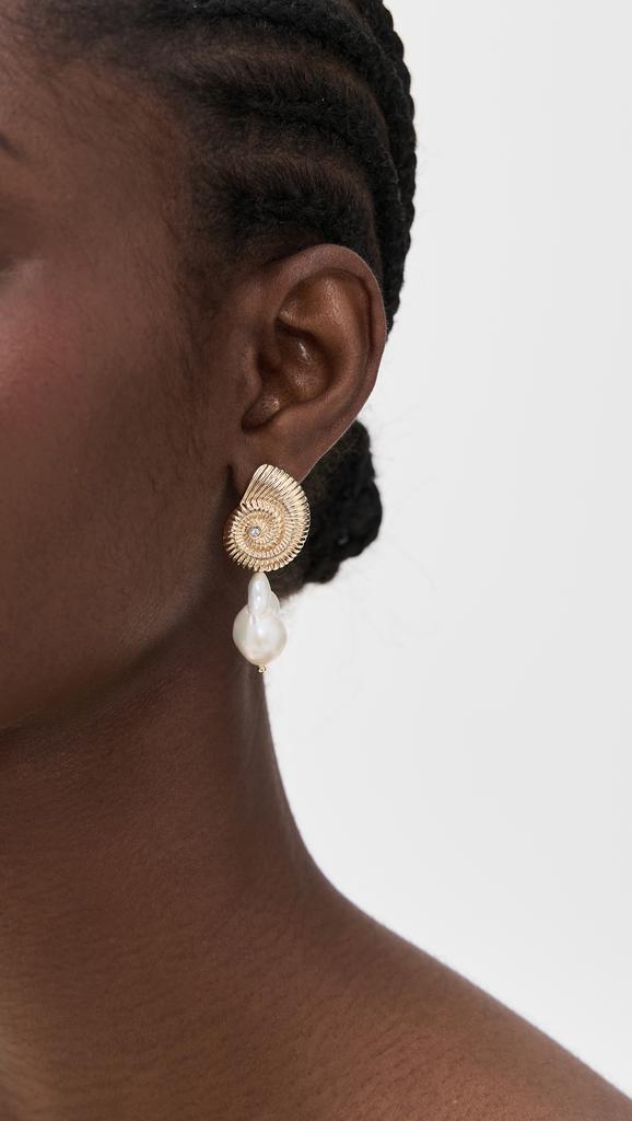 Ettika Jewelry Nautilus Shell Freshwater Earrings