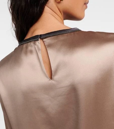 Brunello Cucinelli Silk-blend satin top 5