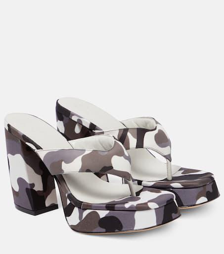 GIA BORGHINI Perni 04 Uni camouflage mules - Slippers