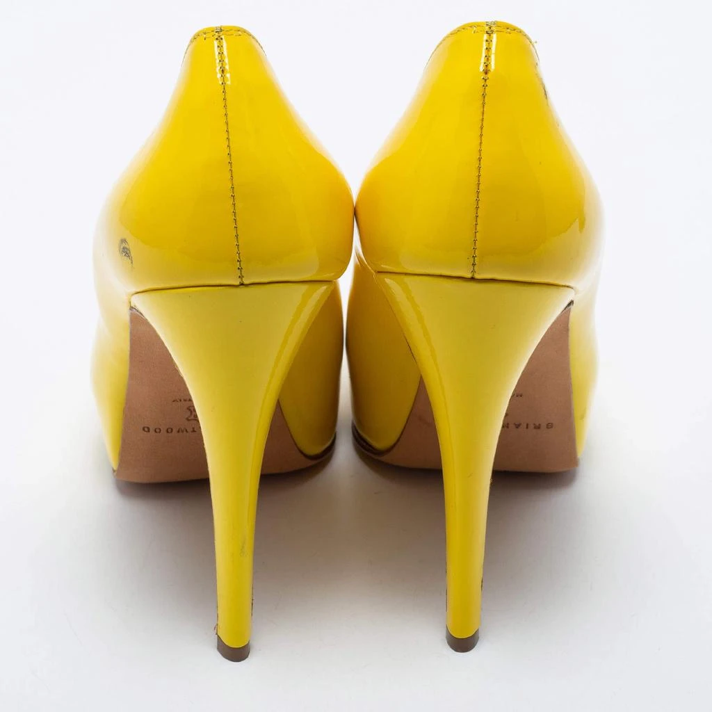 Brian Atwood Brian Atwood Yellow Patent Leather Platform Pumps Size 39 5
