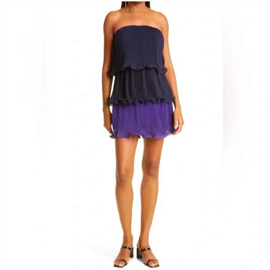 Milly Milly - Sylvie Pleated Chiffon Strapless Mini Dress