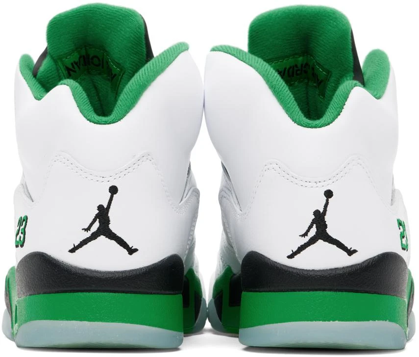 Jordan White & Green Air Jordan 5 Retro Sneakers 2