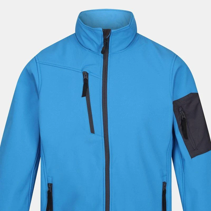 Regatta Standout Mens Arcola 3 Layer Softshell Jacket Waterproof And Breathable French Blue / Seal Grey 1