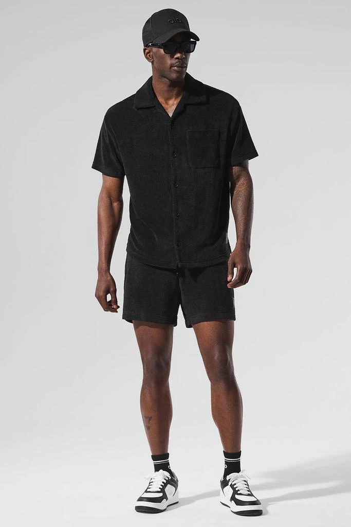 Alo Coastal Terry Button Up - Black 1