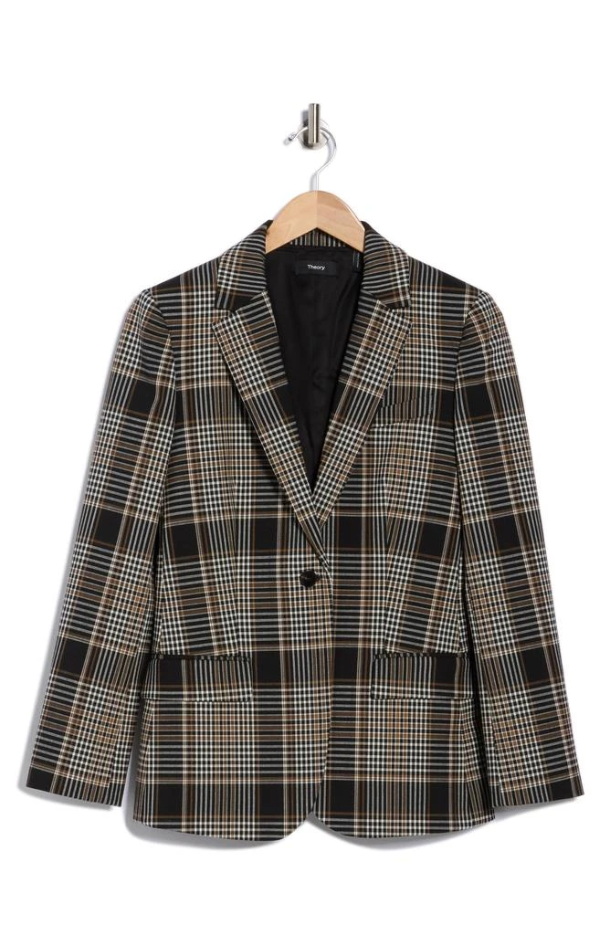 Theory Plaid Notch Lapel Blazer 3