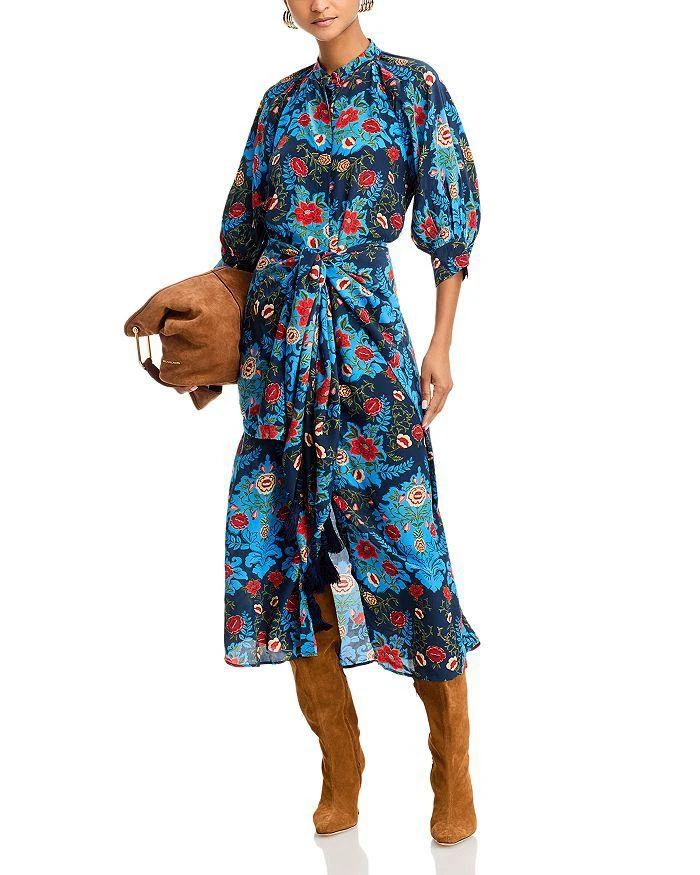 Farm Rio Arabesque Floral Tie Front Dress 3
