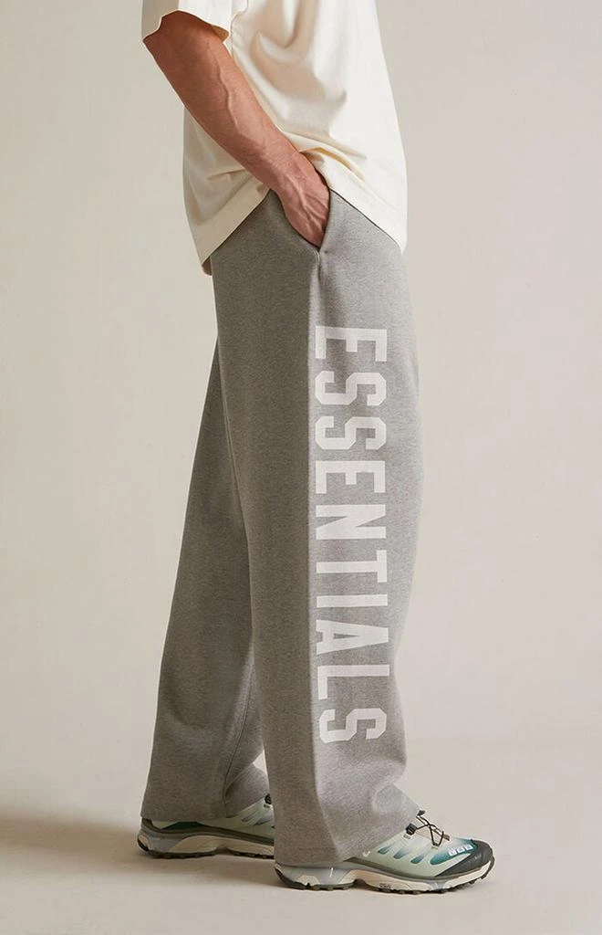Essentials Dark Heather Oatmeal Fleece Relaxed Sweatpants 4