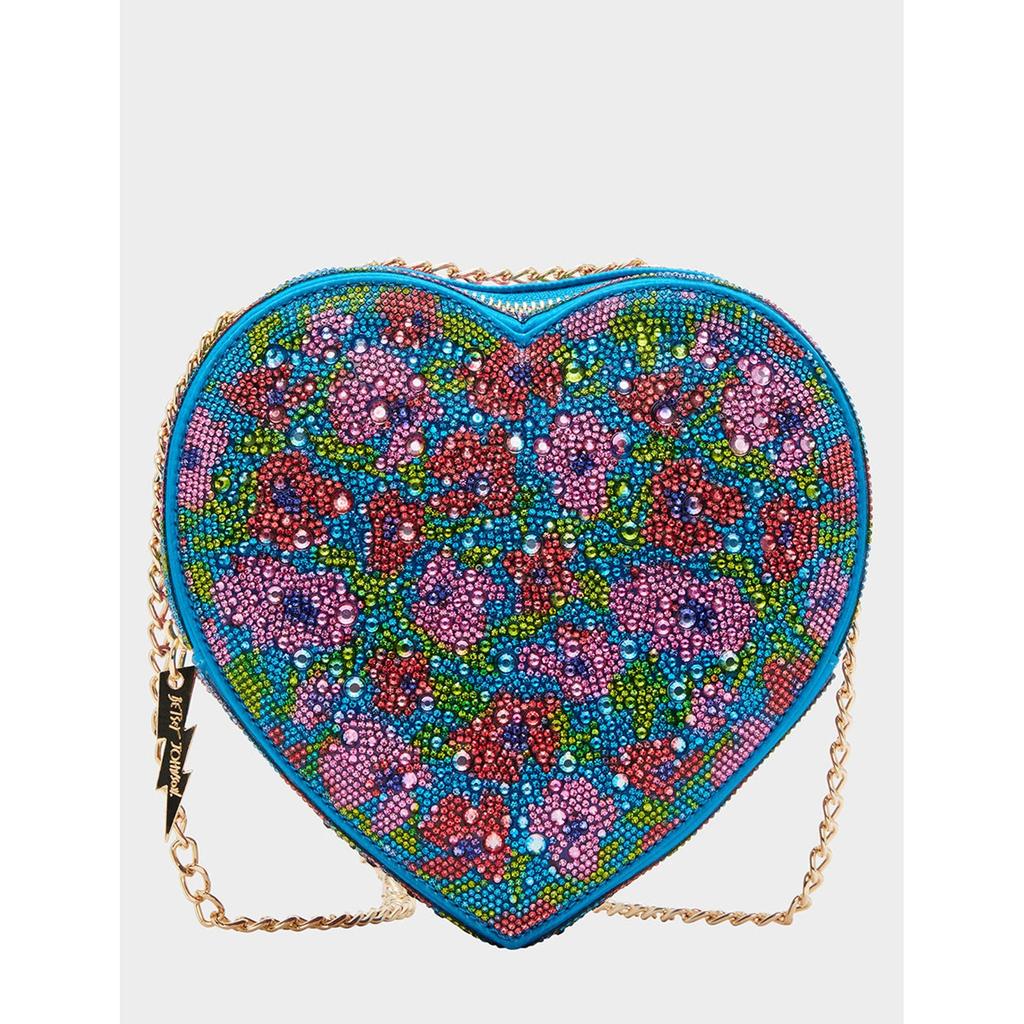 【Betsey Johnson】Stone Heart Convertible Bag Betsey Johnson Stone Heart Convertible Bag Blue - Crossbody