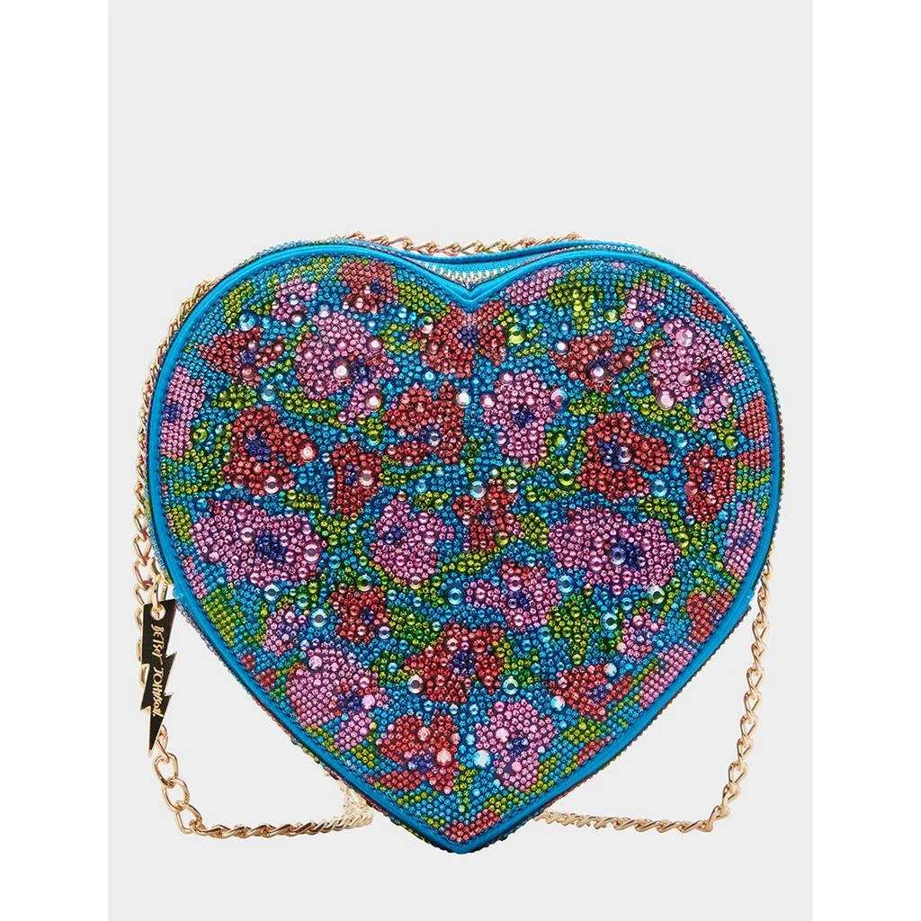 Betsey Johnson Stone Heart Convertible Bag Blue 1