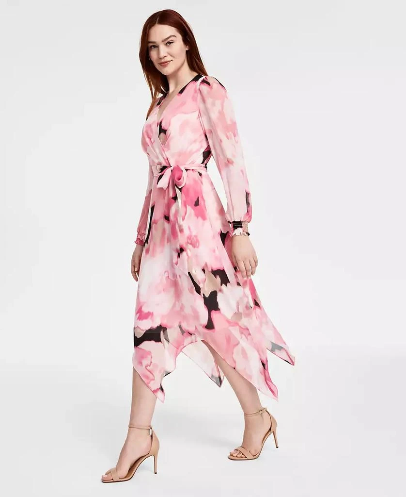 Anne Klein Women's Printed Smocked-Cuff Midi Dress 3