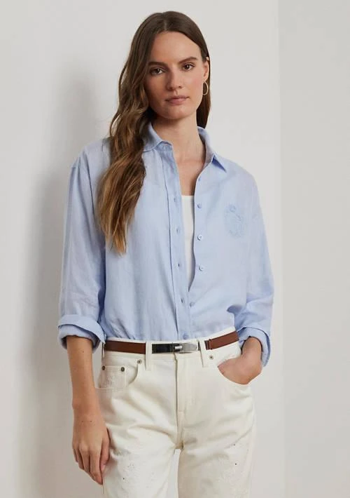 Ralph Lauren Ralph Lauren Oversize Floral Logo Linen Shirt 1