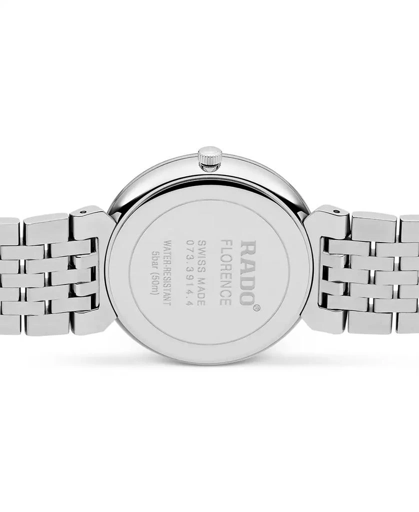 Rado Women's Swiss Florence Classic Diamond Accent Stainless Steel Bracelet Watch 38mm 2
