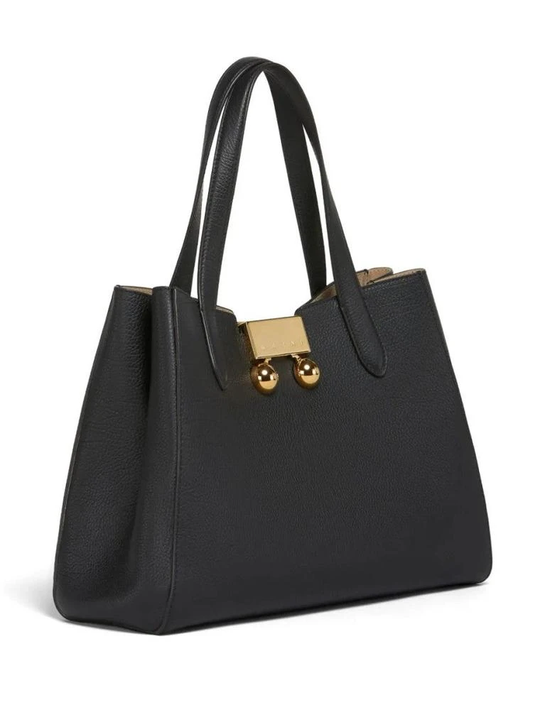 Marni Structured Black Calf Leather Handbag 2