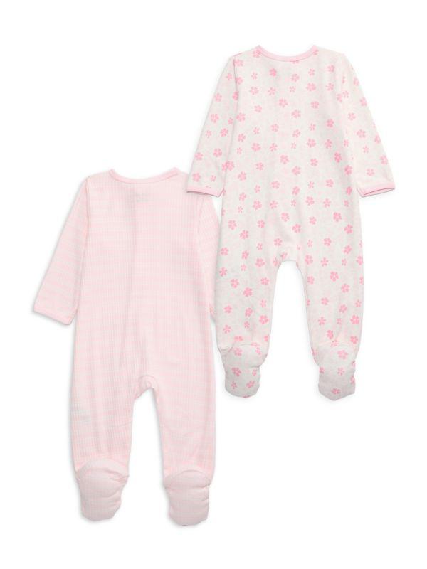 Little Me Baby Girl's 2-Pack Petals Print Footies