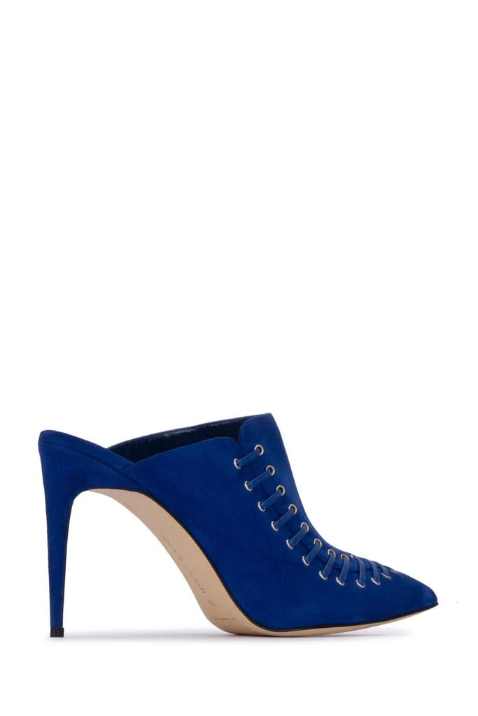 Manolo Blahnik Blue suede Dobre mules 2