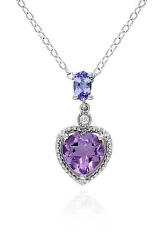 Belk
Co. Amethyst, Tanzanite, and Diamond Heart Pendant in Sterling Silver