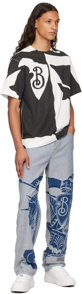 Burberry Black & White Organic Cotton T-Shirt 4