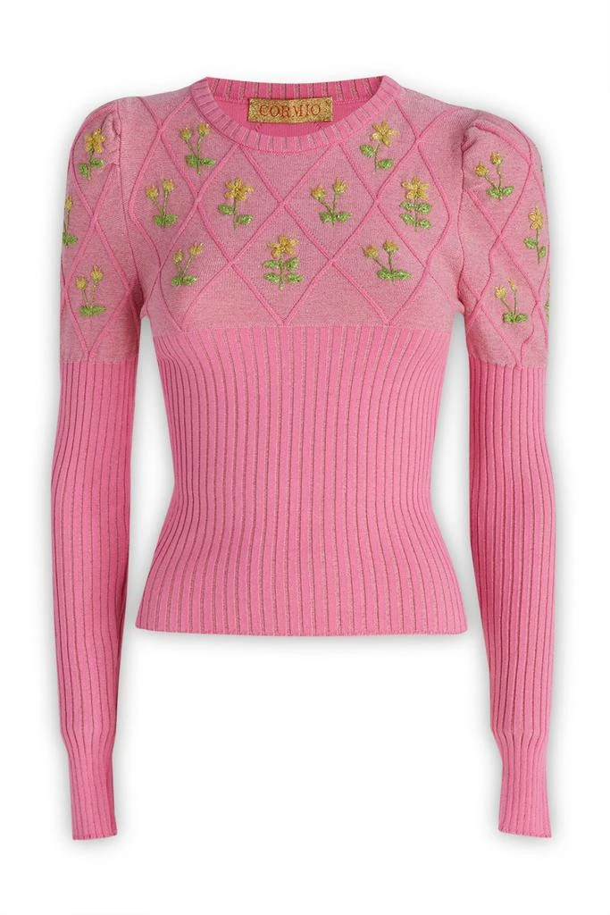 Cormio Cormio Floral Embroidered Knitted Jumper 1