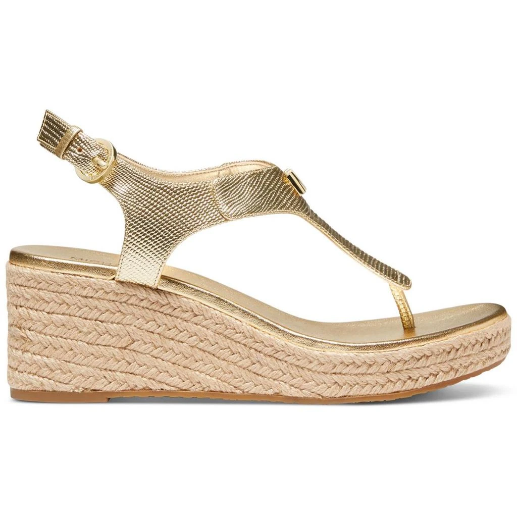 Michael Kors Laney Womens Leather Espadrille Wedge Sandals 2
