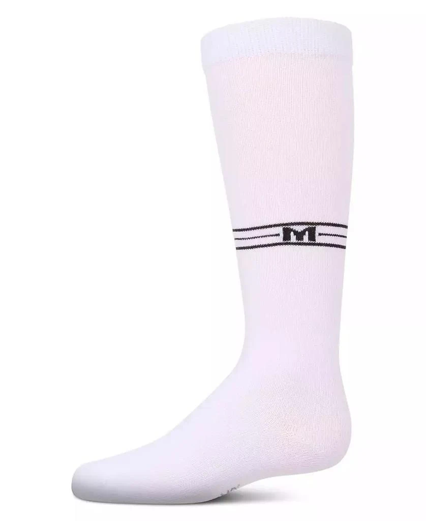 Memoi Little Girls Stretch Cotton Multi Stripe "M Graphic" Knee Sock