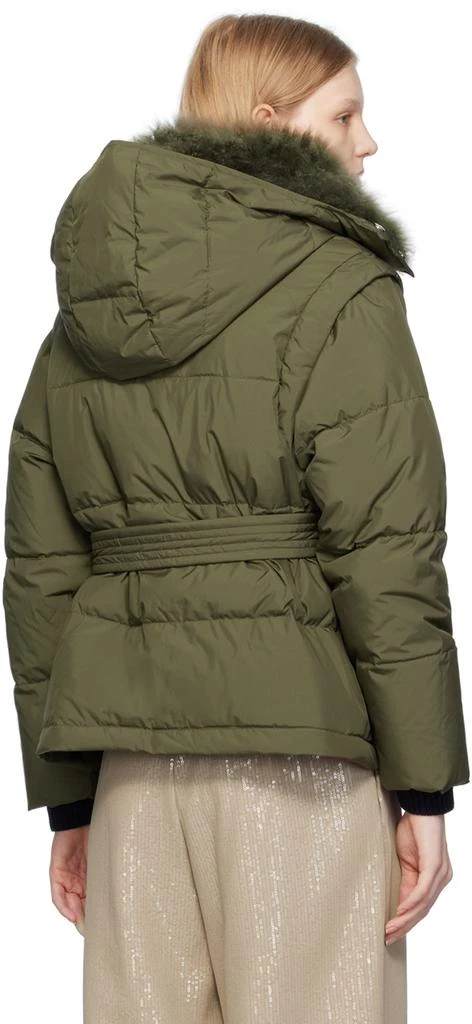 Yves Salomon Green Belted Down Jacket 3