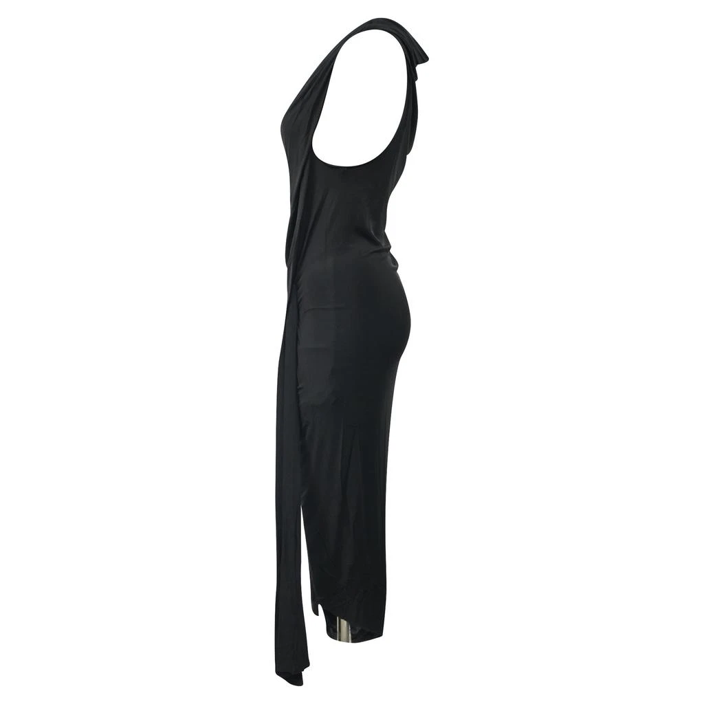 Alexander Wang Alexander Wang Draped Midi Dress in Black Polyester 2