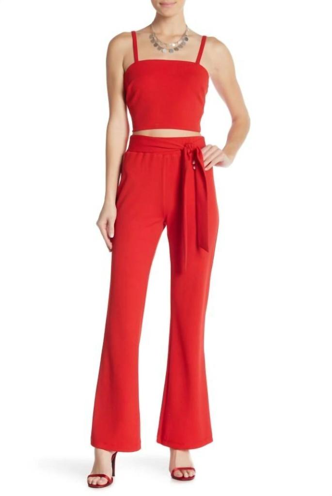 Material Girl Material Girl - Juniors High Rise Barbados Cherry Palazo Pants