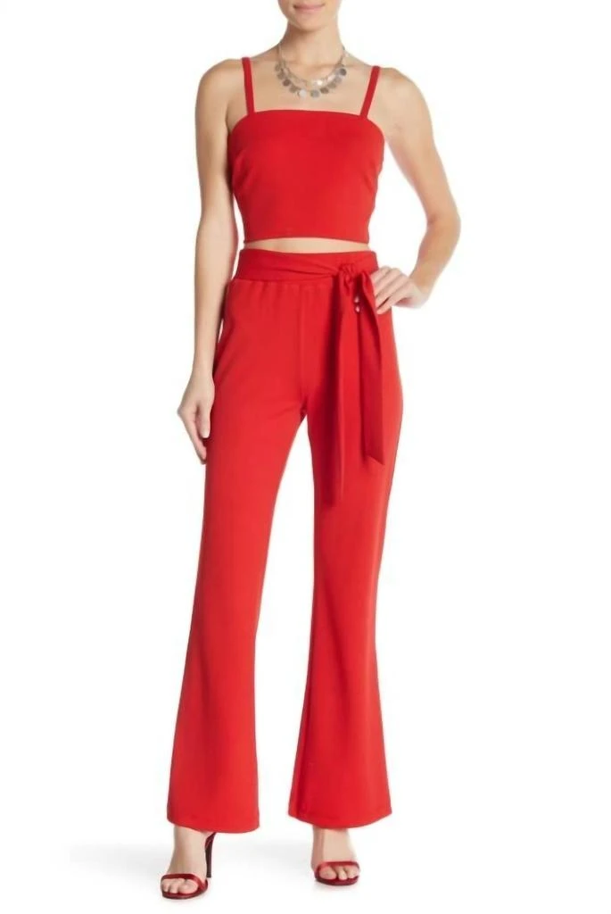 Material Girl Material Girl - Juniors High Rise Barbados Cherry Palazo Pants 1